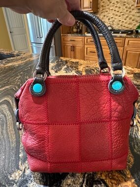 GABS patchwork red  Leather Bag